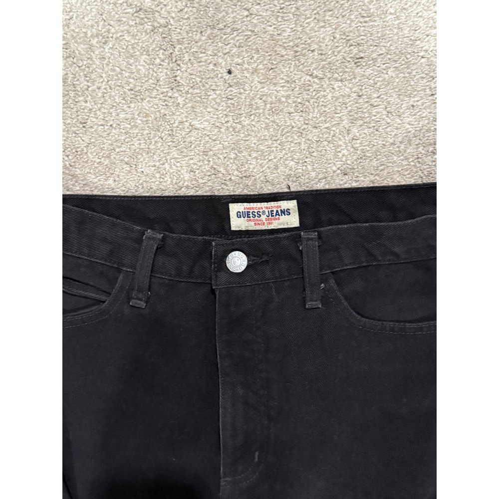 Vtg Guess Jeans Black Denim Straight Leg Pants Mens Size 31